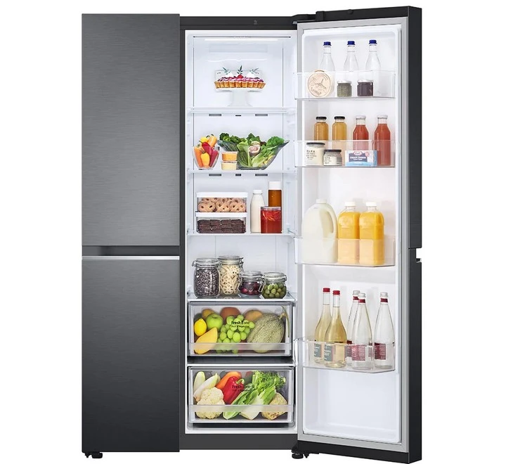 LG 694 Litres Frost Free Side-by-Side Refrigerator (Door Cooling+ GC-B257SQUV.AMCQEB Matt Black) GCB257SQUV